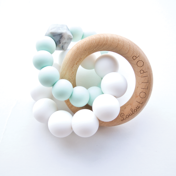 Loulou LOLLIPOP Trinity Wood & Silicone Teether- Mint